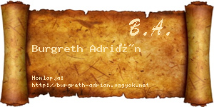 Burgreth Adrián névjegykártya